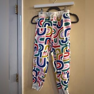 Hanna Andersson Print Double Knee Slim Sweatpants in the Curvy Colors, size 8